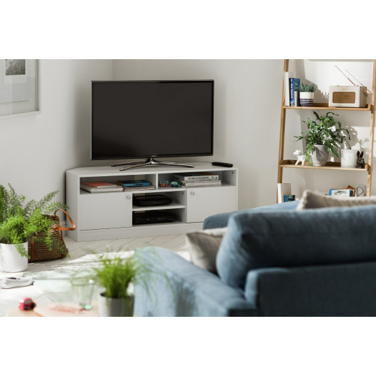 Home Corners 2 Door TV Unit - White | TV Stand with Storage