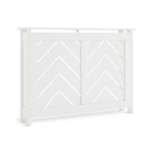 Habitat Chevron Small Radiator Cover - White | Stylish Heater Cover for Modern