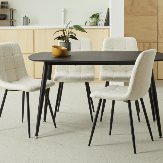 Home Cobin 4 Seater Dining Table - Black | Modern dining table