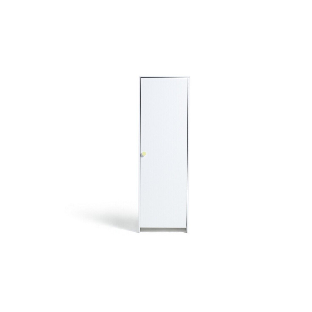 Kids Juno 1 Door Wardrobe - White  (2 wardrobes)
