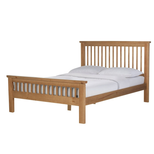 Home Aubrey Double Wooden Bed Frame - Oak Stain | style wooden bed double oak