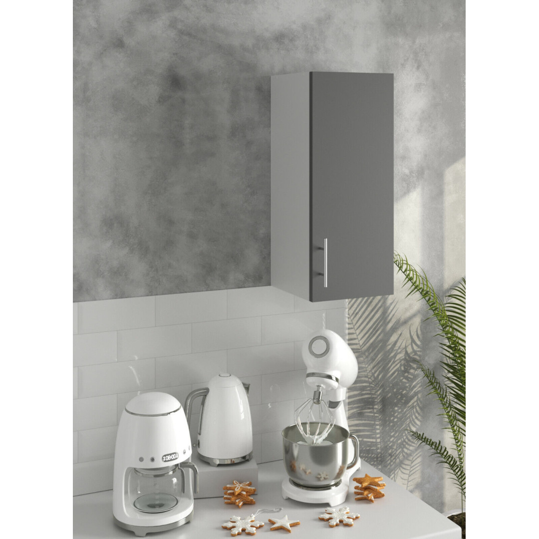 Kitchen Cabinet 300mm Wall Cupboard - Dark Grey - Grey - White
