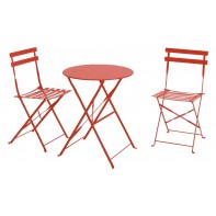 Eve 2 Seater Folding Metal Garden Bistro Set- Orange