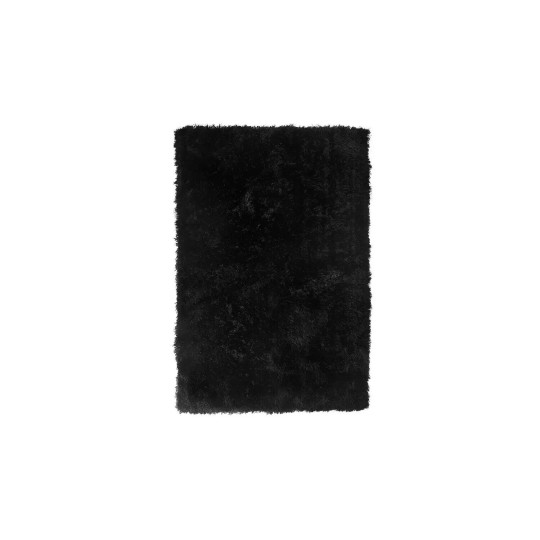 Luxury Plain Shaggy Rug - 160x230cm - Black