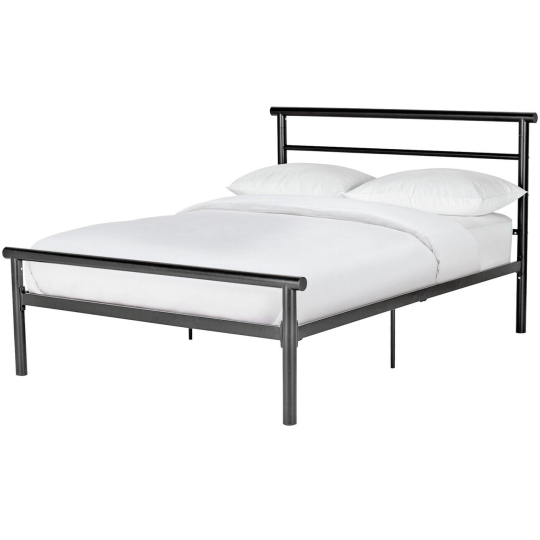 Home Avalon Small Double Metal Bed Frame Black | Sturdy Modern Bedroom Furniture