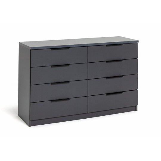 Hallingford 8 Drawer Chest - Anthracite | Modern Bedroom Storage