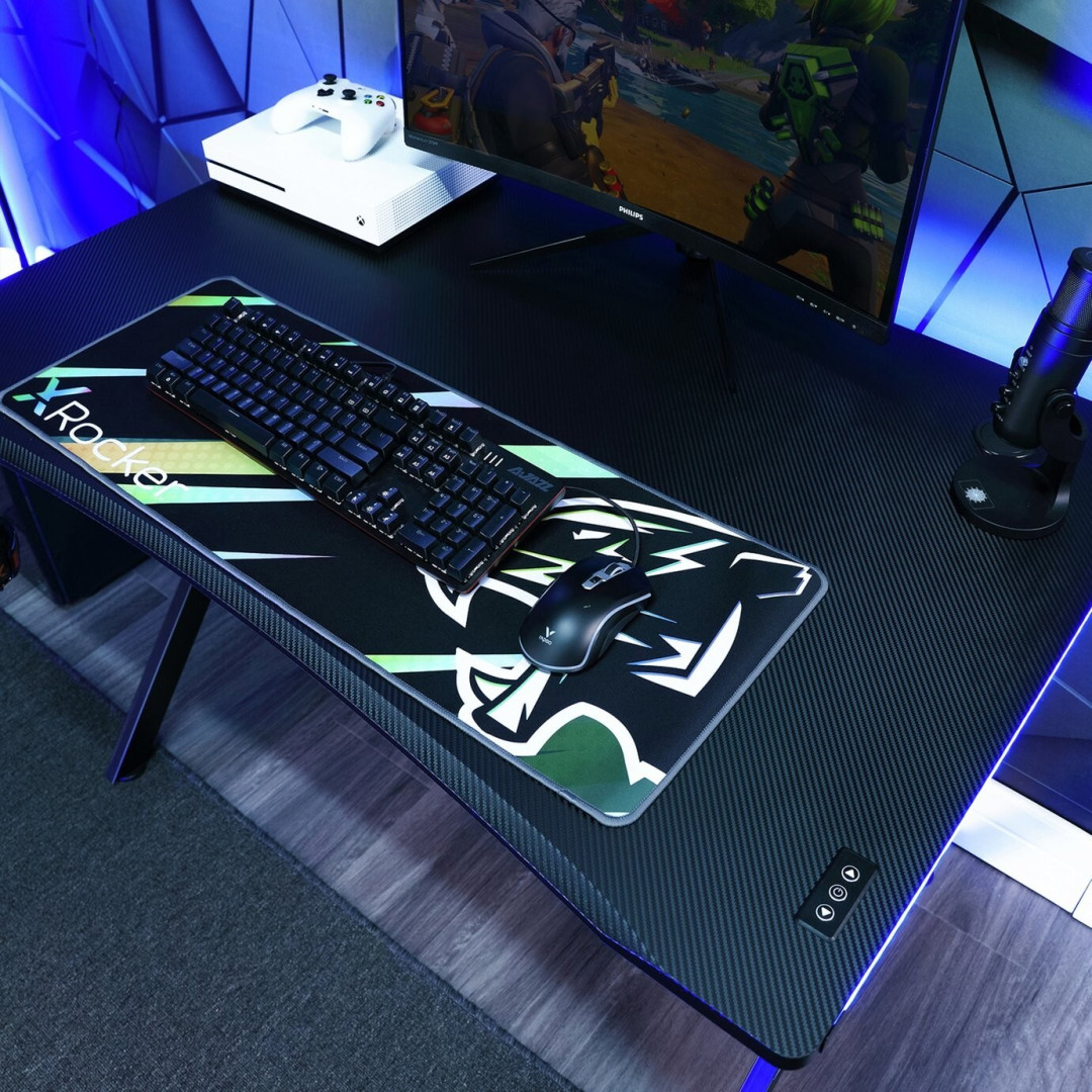 Rgb Lighting Rocker Gaming Desk Electra LED Gaming Desk With
