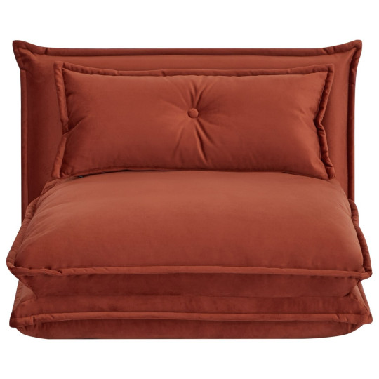 Lottie Fabric Chair Bed - Rust