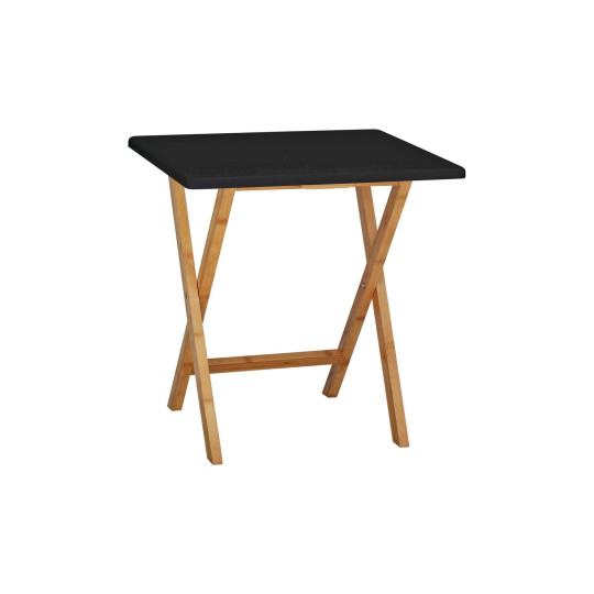 Habitat Drew Folding Bamboo 2 Seater Table - Black | Compact Outdoor Indoor