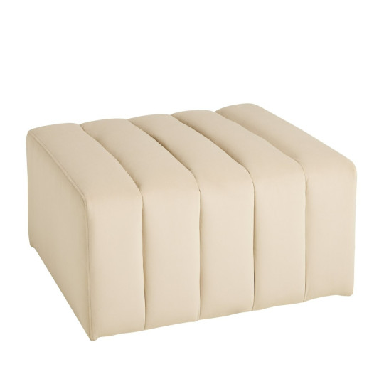 Home Letti Velvet Footstool - Latte | Soft Upholstered Comfort
