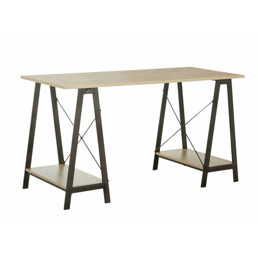 Trestle Table Office Desk - Oak effect