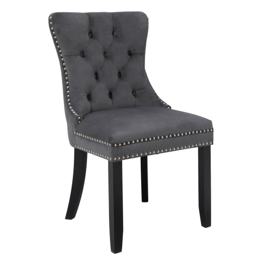 Home Princess Velvet Dining Chair - Charcoal | Comfort Stylish Seating Interior
