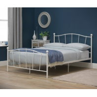 Fleur Small Double Metal Bed Frame - White