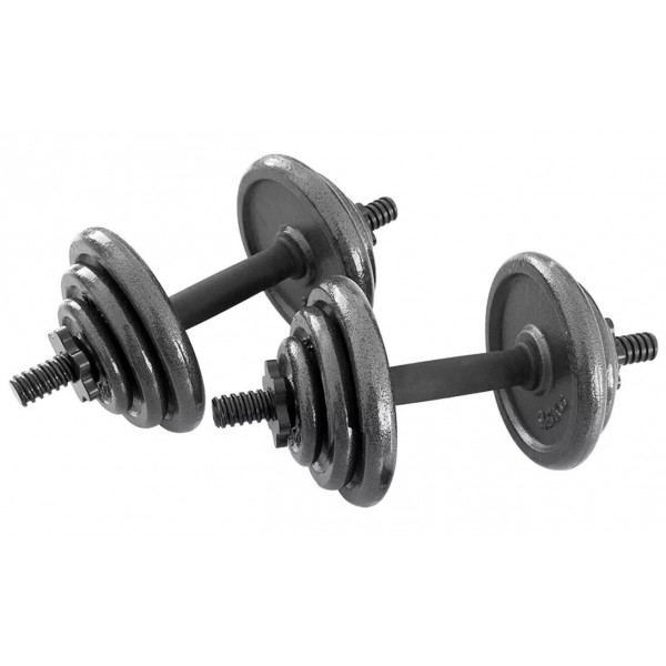 CAST IRON Adjustable Dumbbell Set 20kg With Spinlocks & Weight Plates