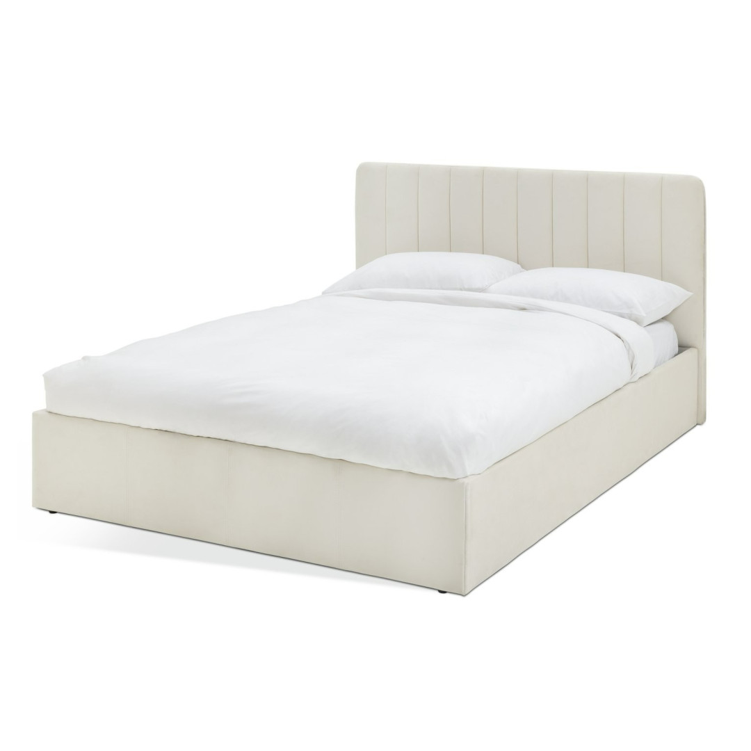 Home Pandora Double End Lift Ottoman Bed - Cream | Lift-up storage bed Home Pandora Double End Lift Ottoman Bed - Cream | Lift-up storage bed