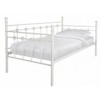 Abigail Single Metal Day Bed Frame - White