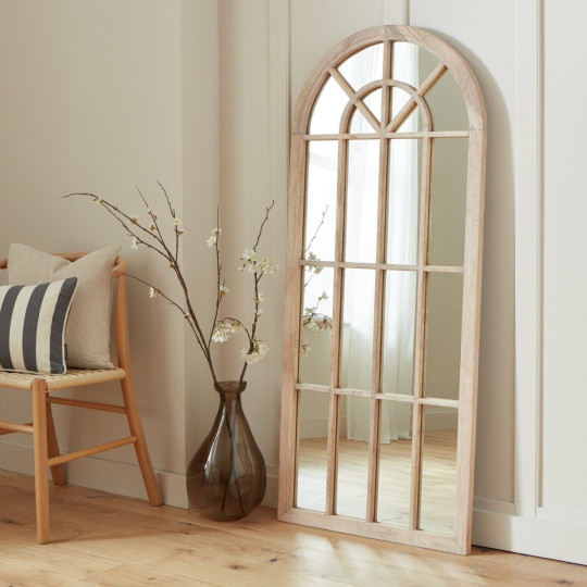 White Window Full Length Arch Wall Mirror- 140x60cm