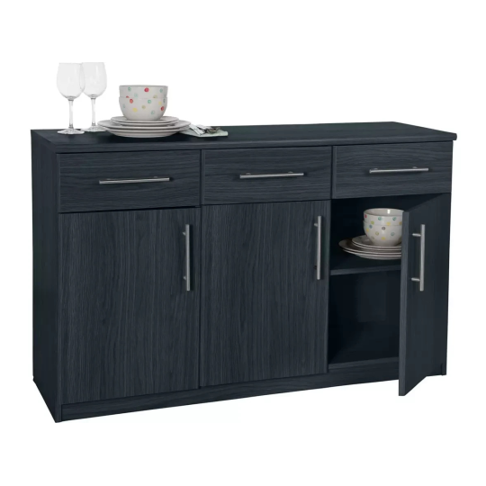 Anderson 3 Door 3 Drawer Sideboard - Black ( B Grade 68181 - 68182 )