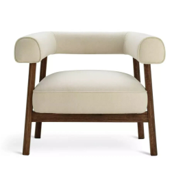 Habitat Elio Fabric Curved Armchair - Natural