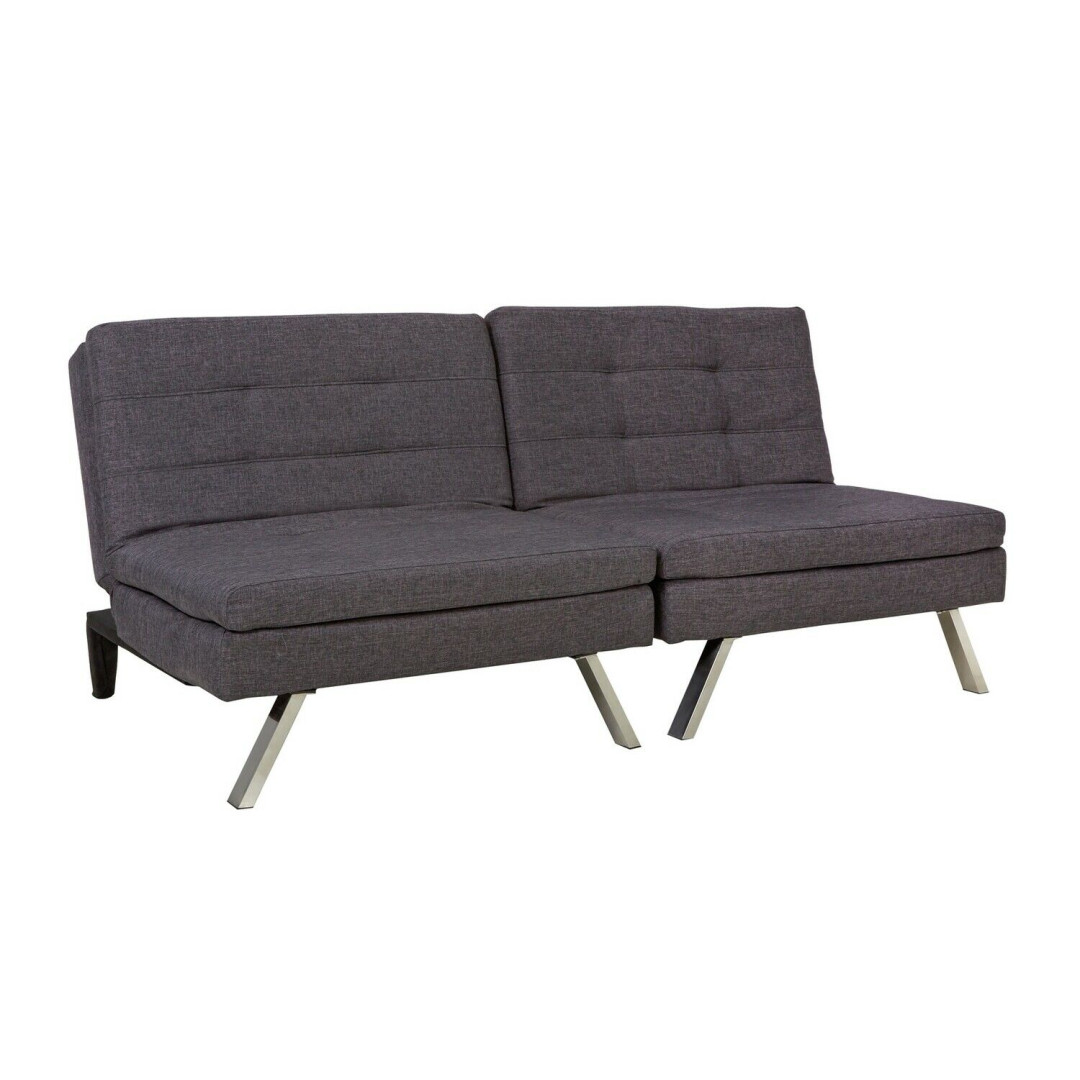 Home Duo 2 Seater Clic Clac Sofa Bed - Charcoal