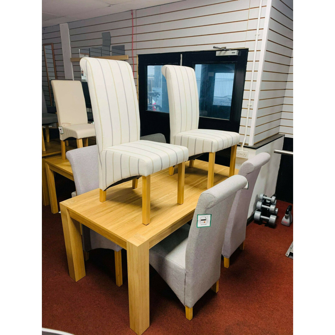 Miami Dinning Table & 6 Roll Back Bonded Dining Chairs