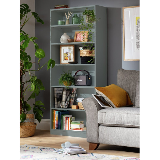 Home Maine Deep Bookcase - Grey | tall grey bookcase