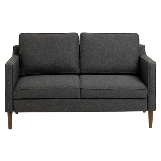Home Knox Fabric 2 Seater Sofa Charcoal | Compact Living Room Couch Armchair