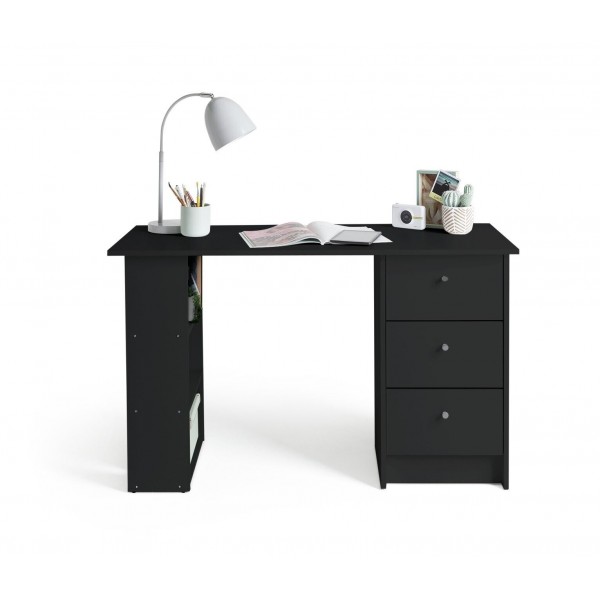 Malibu 3 Drawer Office Desk - Black ( B Grade 13280 )