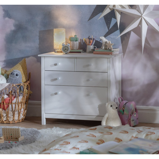 Home Kids Scandinavia 4 Chest of Drawers - White | White Kids Dresser