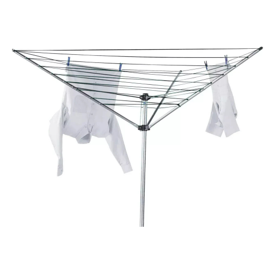 Home 30m 3 Arm Outdoor Washing Line | Heavy Duty Rotary Clothes Dryer for Garden