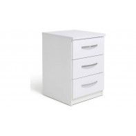 Hallingford 3 Drawer Bedside Table -White Gloss