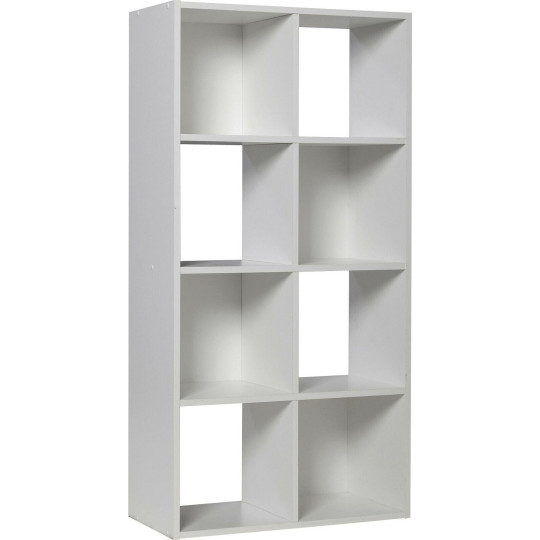 Home Squares 8 Cube Storage Unit - White | Organizer Shelf Living Room Office