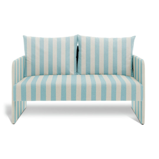 Dixon Fabric 2 Seater Sofa in a Box - Blue & White | Two seat couch