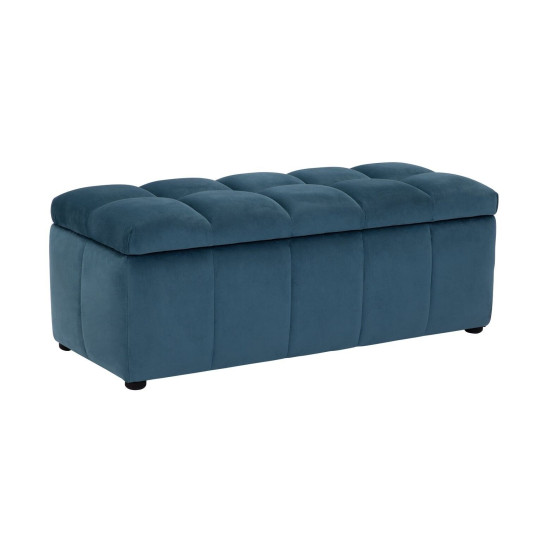 Habitat Maisie Large Storage Ottoman box Velvet - Blue