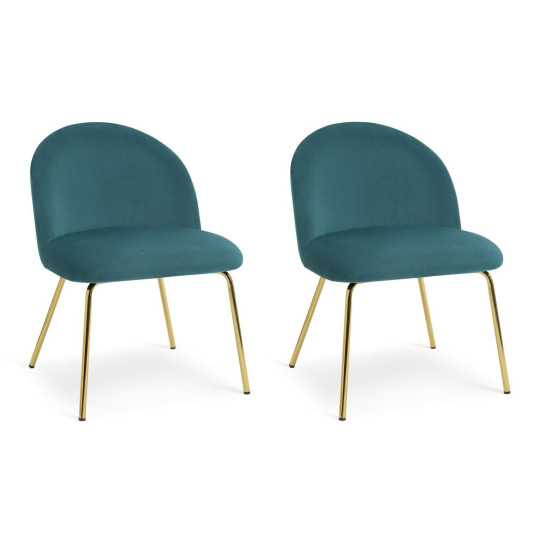 Maddix Pair of Velvet Dining Chairs - Teal