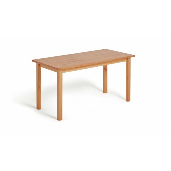 Ashdon Solid Pine 6 Seater Dining Table - Oak Eff