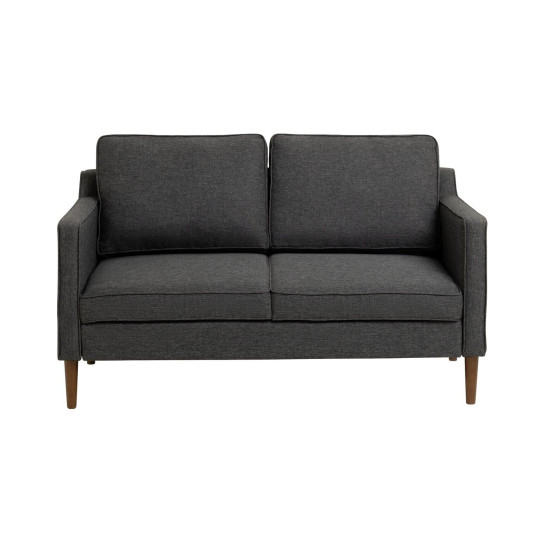 Home Knox Fabric 2 Seater Sofa Charcoal | Compact Living Room Couch Armchair