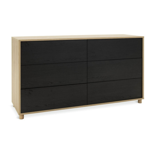 Koda 3+3 Drawer Chest - Black