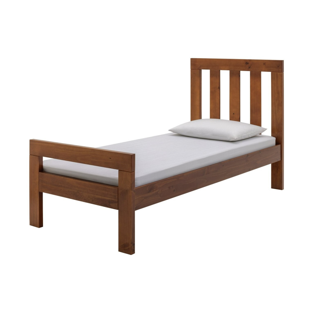 Home Chile Single Wooden Bed Frame - Dark Wood | Practical Night Comfort Home Chile Single Wooden Bed Frame - Dark Wood | Practical Night Comfort