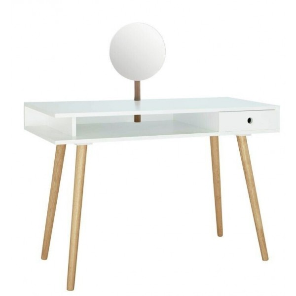 Cato White Dressing Table with Mirror