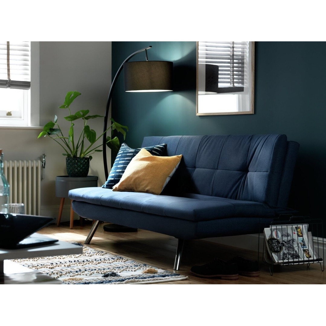 Nolan Fabric Clic Clac Sofa Bed - Denim Blue