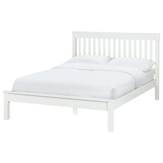 Aspley Kingsize Wooden Bed Frame - White (S)