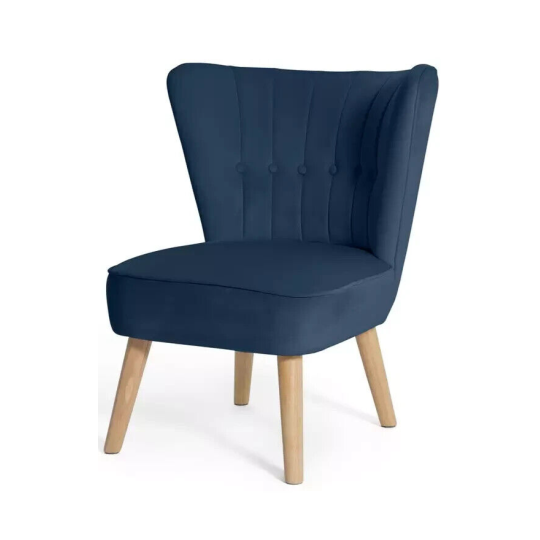 Alexis Velvet Cocktail Chair - Navy