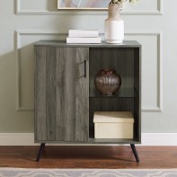 Walker Edison Apex Small Sideboard 30 Inch Wood TV Stand - Slate Grey