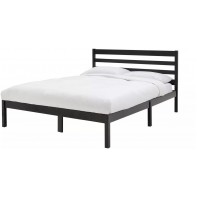 Kaycie Double Bed Frame 4FT6 With Headboard - Wooden - Black - Without Mattress