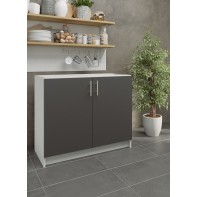 Kitchen Base Unit 1000mm Storage Cabinet & Doors 100cm Dark Grey Matt No Worktop