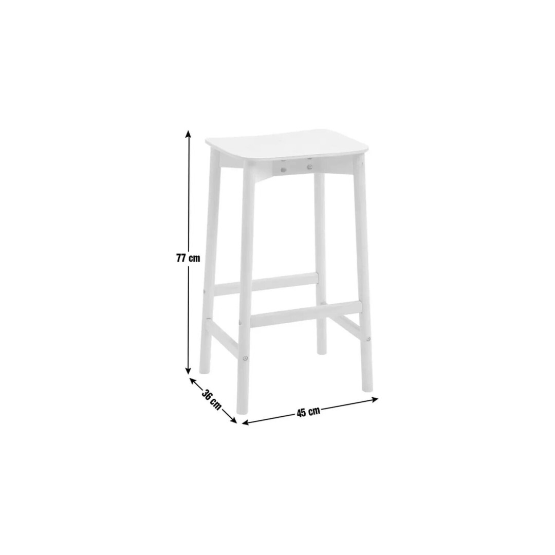 Habitat Nina Solid Birch Bar Stool Natural Modern Kitchen