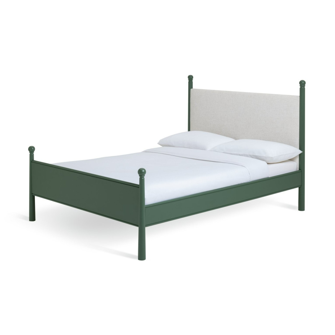 x Morris & Co. Kingsize Bed Frame - Green | Elegant Upholstered Comfort x Morris & Co. Kingsize Bed Frame - Green | Elegant Upholstered Comfort