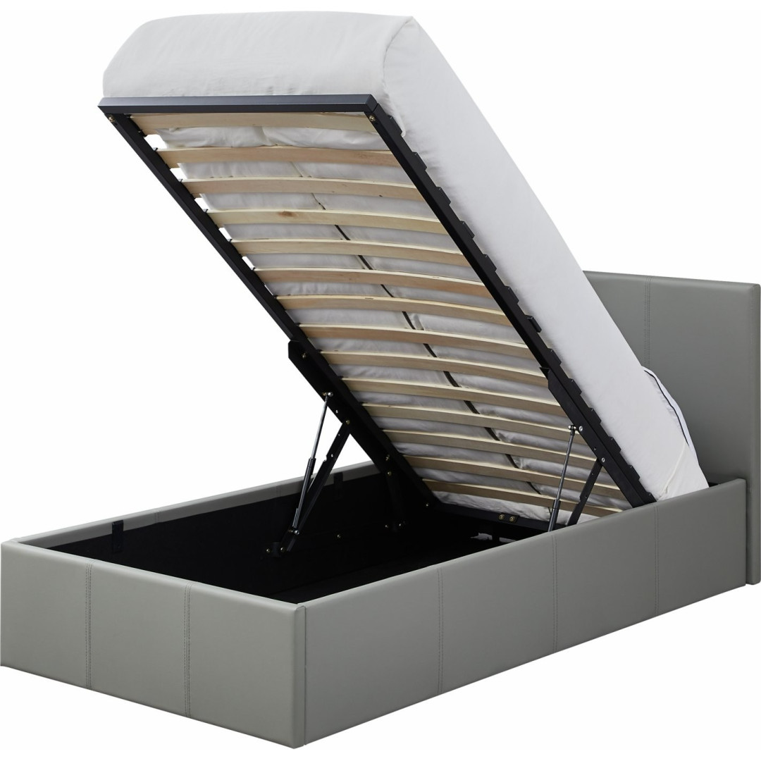 Home Lavendon Single End Open Ottoman Bed Frame - Grey | Gas lift bed Home Lavendon Single End Open Ottoman Bed Frame - Grey | Gas lift bed
