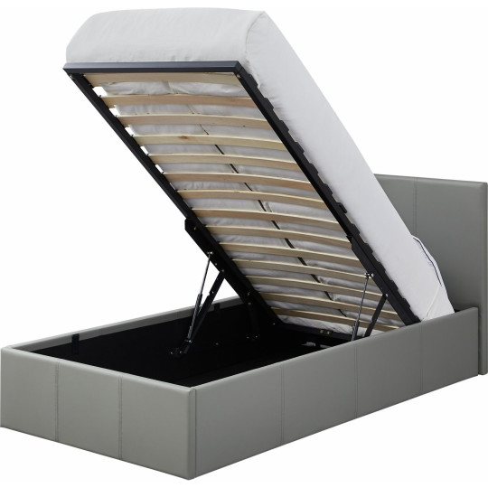 Home Lavendon Single End Open Ottoman Bed Frame - Grey | Gas lift bed